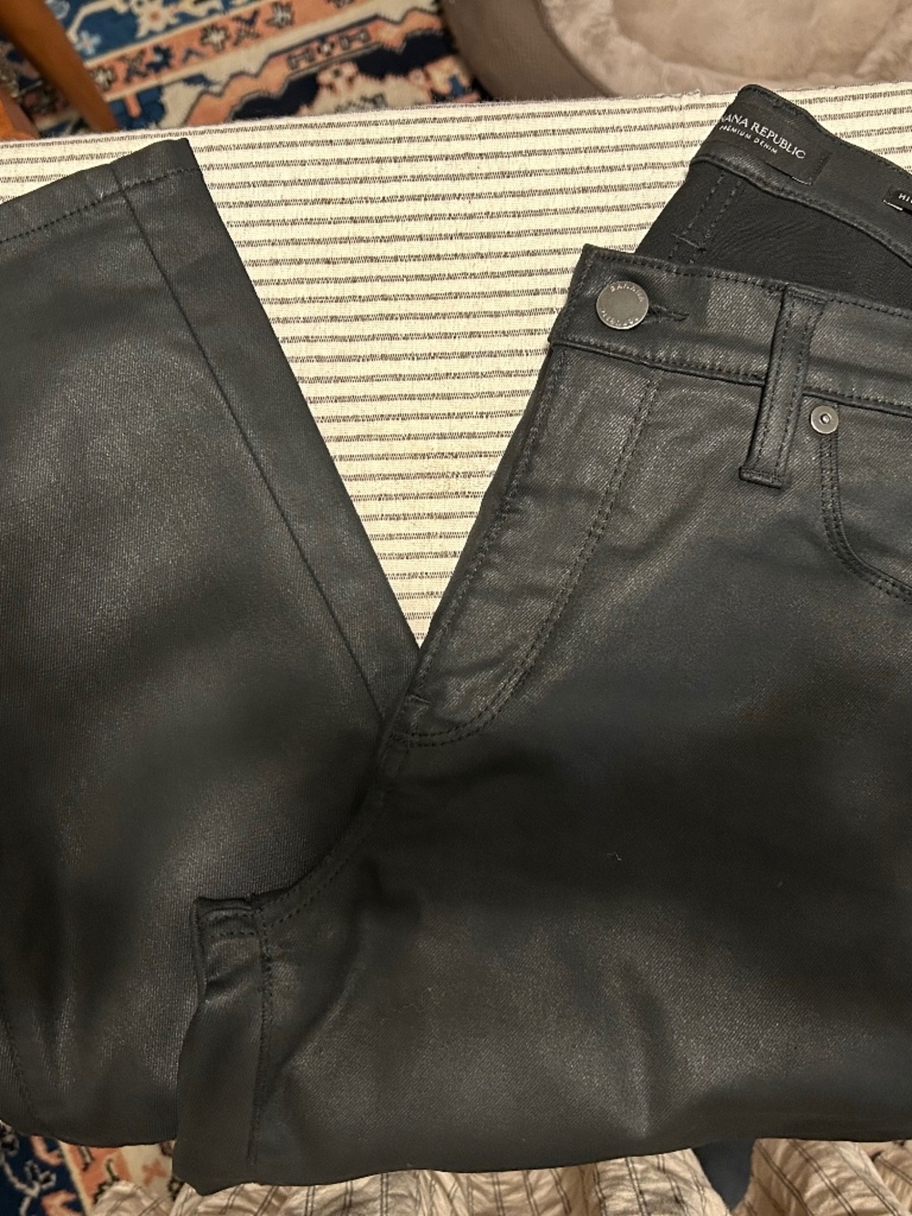 Black Waxed Cotton Jean